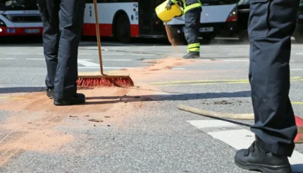 sprzątanie po wycieku oleju