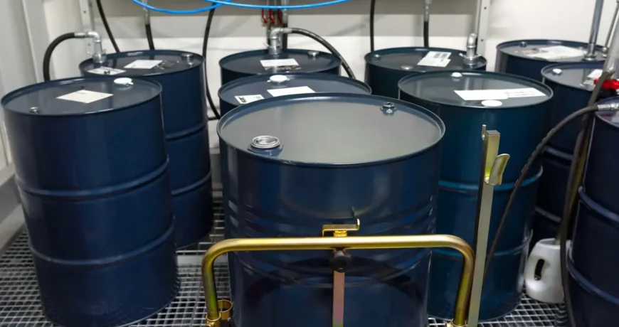 beczki z chemikaliami